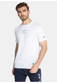 Koszulka męska Champion Eco Graphic Print (216963-WW008). Kolor: biały. Materiał: materiał. Wzór: nadruk