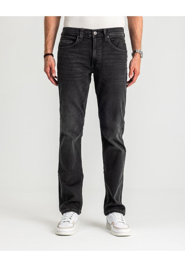 Mustang - Męskie Spodnie Jeansowe MUSTANG Tramper Straight Denim Black 1016083 4000 803