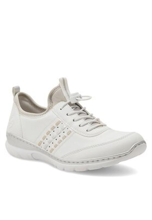 Rieker Półbuty L3259-80 Biały. Kolor: biały. Materiał: materiał