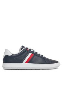 TOMMY HILFIGER - Tommy Hilfiger Sneakersy Essential Leather Cupsole FM0FM04921 Niebieski. Kolor: niebieski. Materiał: skóra