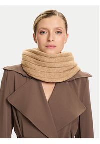 TOMMY HILFIGER - Tommy Hilfiger Szalik Flag Fluffy AW0AW17787 Beżowy. Kolor: beżowy. Materiał: poliester, materiał #3
