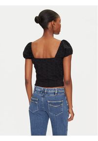 Guess Bluzka W5GP13 KCVA1 Czarny Slim Fit. Kolor: czarny. Materiał: bawełna #4