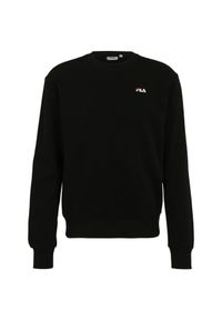 Bluza męska Fila Leverano Regular Crew Sweat. Kolor: czarny. Materiał: dresówka. Sport: turystyka piesza