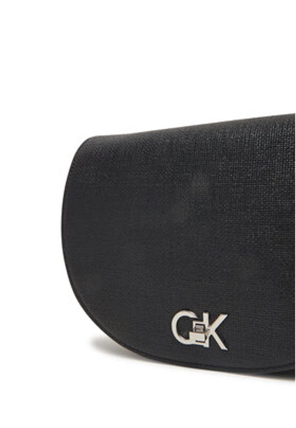 Calvin Klein Torebka Ck Hw Crossbody Saddle Bag_Tex K60K613233 Czarny. Kolor: czarny. Materiał: skórzane
