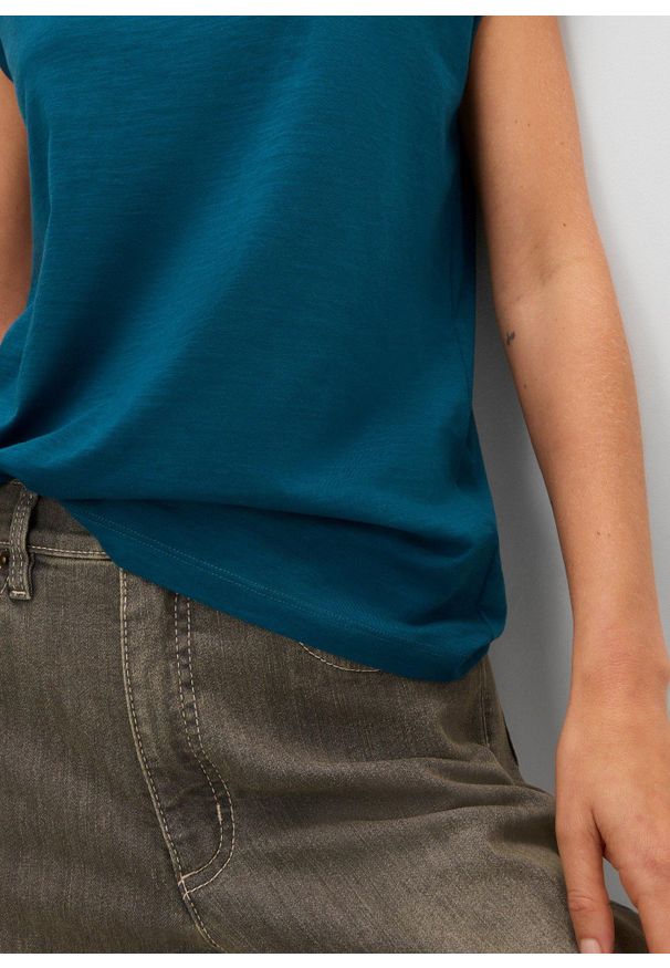 bonprix - T-shirt z czystej bawełny organicznej. Kolor: niebieski. Materiał: bawełna