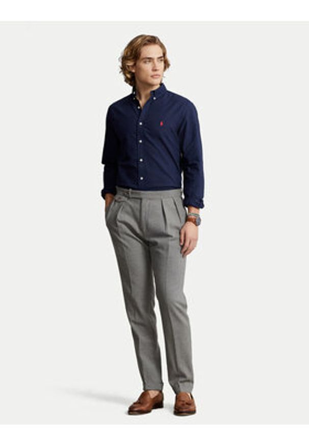 Polo Ralph Lauren Koszula 710767828003 Granatowy Slim Fit. Typ kołnierza: polo. Kolor: niebieski. Materiał: bawełna