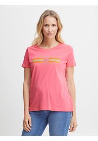 Fransa T-Shirt 20612083 Różowy Regular Fit. Kolor: różowy. Materiał: bawełna