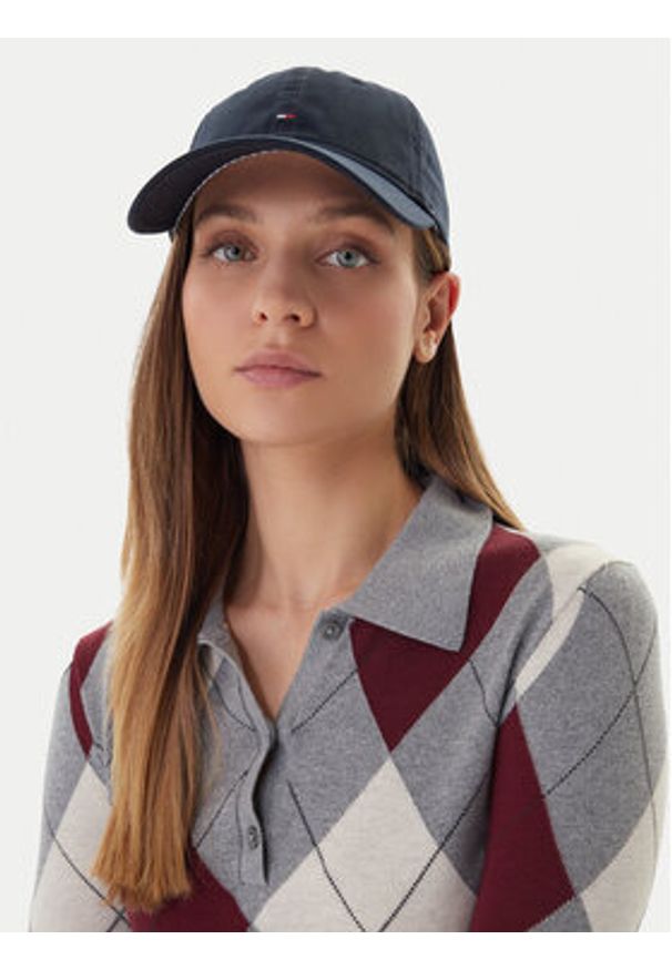 TOMMY HILFIGER - Tommy Hilfiger Czapka z daszkiem Essential Flag Soft Cap AW0AW17632 Granatowy. Kolor: niebieski. Materiał: materiał, bawełna