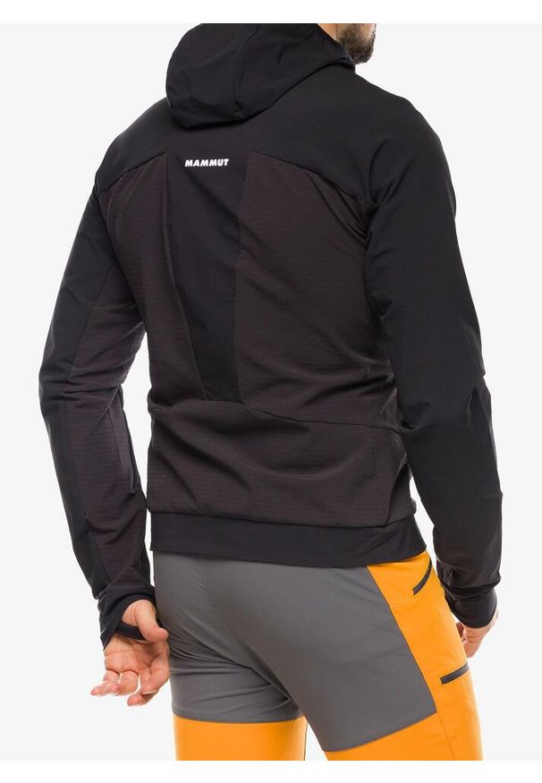 Kurtka softshell męska Mammut Aenergy SO Hybrid Hooded Jacket. Kolor: czarny. Materiał: softshell