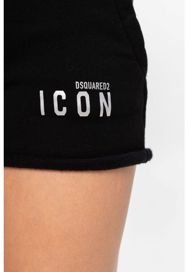 DSQUARED2 Czarne szorty damskie Icon, Rozmiar M. Kolor: czarny. Materiał: bawełna