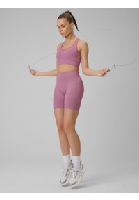 4f - 4F Biustonosz treningowy bezszwowy z niskim wsparciem damski - czerwony M/L. Kolor: różowy. Materiał: włókno, materiał. Rodzaj stanika: wyciągane miseczki. Sport: fitness #2