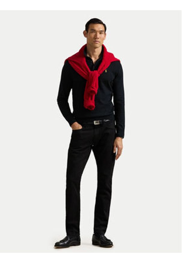 Polo Ralph Lauren Polo 710961338001 Czarny Regular Fit. Typ kołnierza: polo. Kolor: czarny. Materiał: bawełna