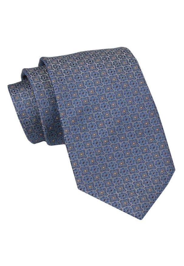 Alties - Klasyczny Męski Krawat - ALTIES - Niebieski, Drobny Wzór. Kolor: niebieski. Materiał: tkanina. Styl: klasyczny
