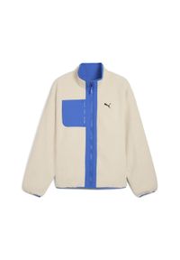 Puma - Męska dwustronna kurtka hybrydowa z dzianiną typu baranek PUMA. Kolor: beżowy, wielokolorowy, biały. Materiał: dzianina. Wzór: gładki. Sport: turystyka piesza #1