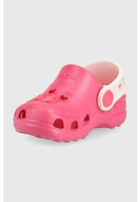 Coqui klapki dziecięce kolor różowy. Nosek buta: okrągły. Kolor: różowy. Materiał: materiał, guma. Wzór: gładki #4