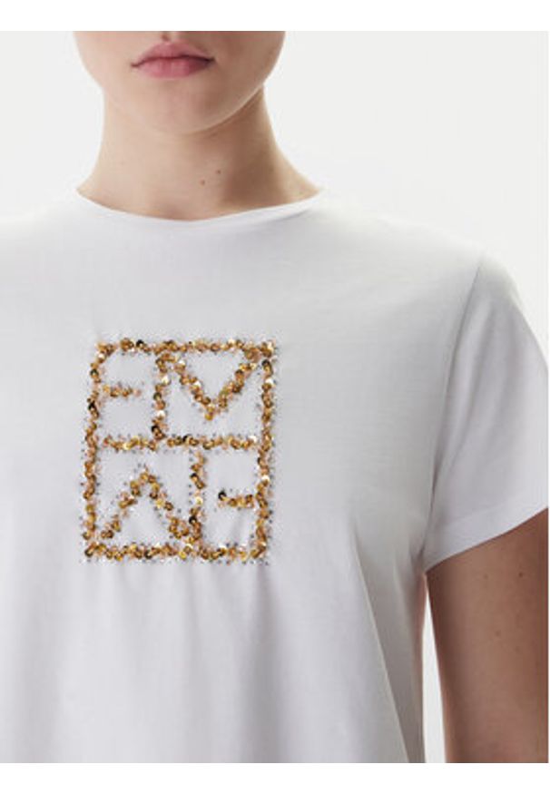 Marella T-Shirt Tema 2615971031 Biały Regular Fit. Kolor: biały. Materiał: bawełna