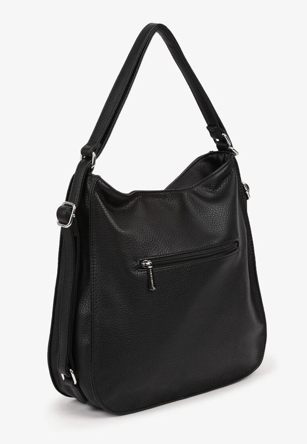 Born2be - Czarna Torebka na Ramię z Brelokiem z Frędzlami Helkio. Kolor: czarny. Dodatki: z frędzlami, z breloczkiem. Styl: elegancki, casual. Rodzaj torebki: na ramię