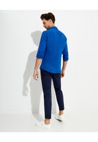 FAY - Błękitna koszula z lnu. Kolor: niebieski. Materiał: len. Długość rękawa: długi rękaw. Długość: długie. Styl: klasyczny