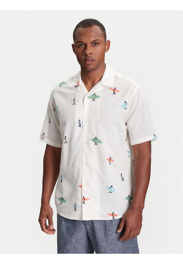 United Colors of Benetton - United Colors Of Benetton Koszula 5HPWUQ05B Beżowy Regular Fit. Kolor: beżowy. Materiał: bawełna