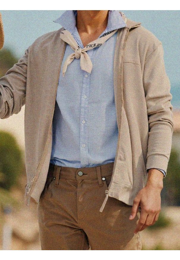 Sinsay - Bluza z długim rękawem - beżowy. Kolor: beżowy. Długość rękawa: długi rękaw. Długość: długie