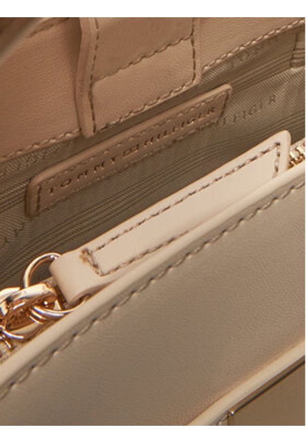 TOMMY HILFIGER - Tommy Hilfiger Torebka Heritage Mini Satchel AW0AW17405 Écru. Materiał: skórzane