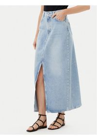 Pepe Jeans Spódnica jeansowa PL901211 Niebieski Regular Fit. Kolor: niebieski. Materiał: bawełna