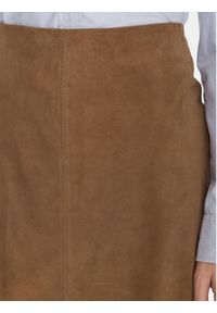 MAX&Co. Spódnica skórzana Guelfi 2526406011200 Brązowy Straight Fit. Kolor: brązowy. Materiał: skóra #4