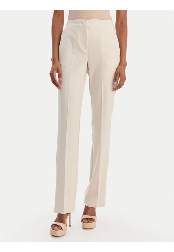 Marella Chinosy Trofeo 2615131081 Écru Slim Fit. Materiał: syntetyk