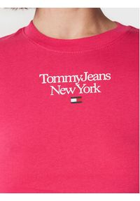 Tommy Jeans Bluzka Essential Logo DW0DW14900 Różowy Slim Fit. Kolor: różowy. Materiał: bawełna #4