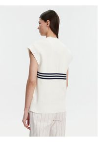 Adidas - adidas Sweter 3-Stripes JJ3486 Biały Loose Fit. Kolor: biały. Materiał: syntetyk #5