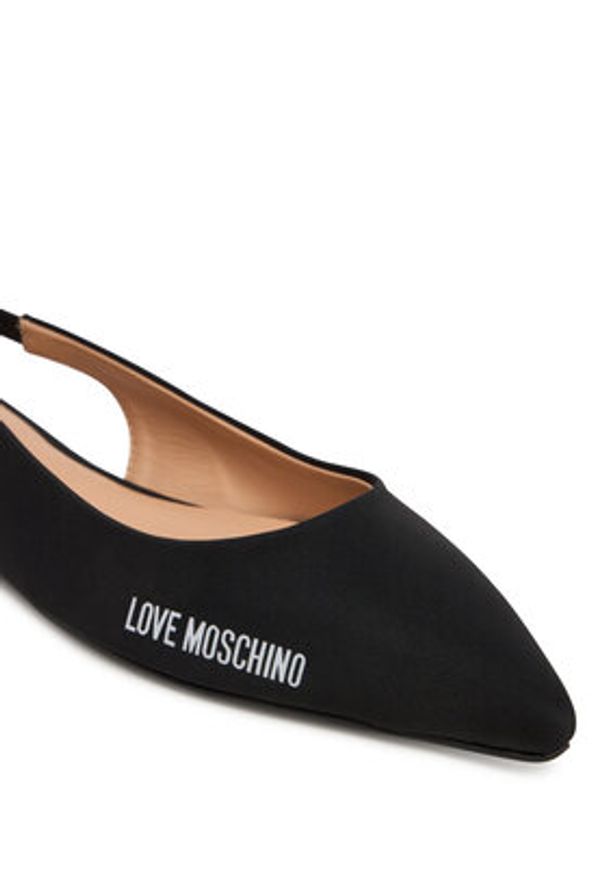 Love Moschino - LOVE MOSCHINO Baleriny JA11021G1NIM000036 Czarny. Kolor: czarny. Materiał: materiał