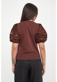 Twinset Milano - T-shirt damski z koronką TWINSET. Materiał: koronka. Wzór: koronka #4