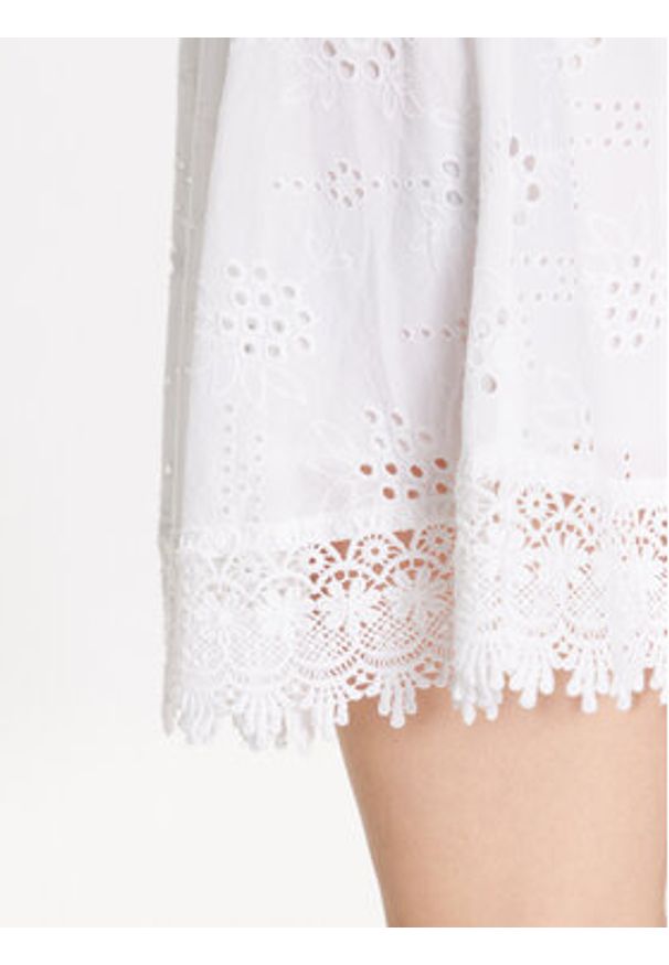 Guess Spódnica mini Peggy W3GD0I WFG40 Biały Regular Fit. Kolor: biały. Materiał: bawełna