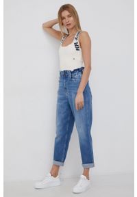 Pepe Jeans Jeansy Reese damskie high waist. Stan: podwyższony. Kolor: niebieski #4