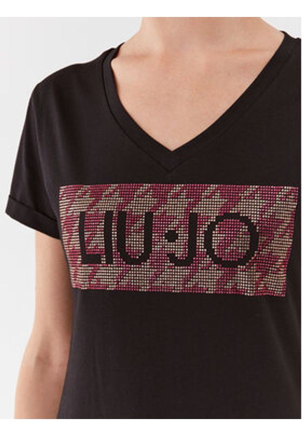 Liu Jo T-Shirt MF3338 JS923 Czarny Regular Fit. Kolor: czarny. Materiał: bawełna