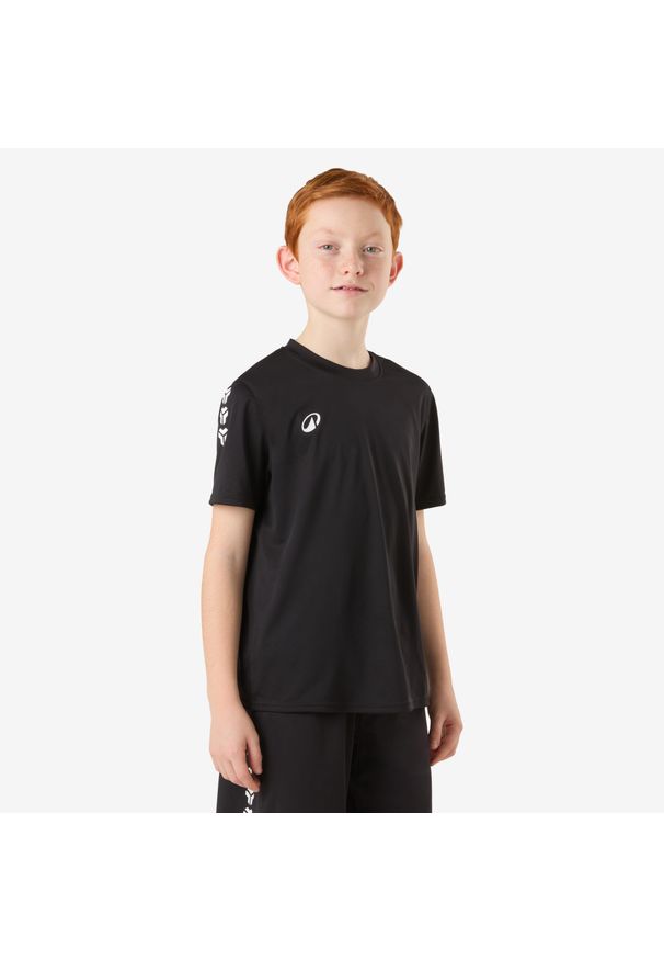 KIPSTA - Koszulka do piłki ręcznej dla dzieci Atorka H100. Kolor: czarny. Materiał: poliester, materiał. Sport: fitness, piłka ręczna