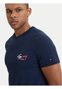Tommy Jeans T-Shirt DM0DM22538 Granatowy Slim Fit. Kolor: niebieski. Materiał: bawełna #4