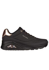 skechers - Buty Skechers Uno Shimmer Away 155196BBK - czarne. Zapięcie: sznurówki. Kolor: czarny. Materiał: skóra, syntetyk, guma. Szerokość cholewki: normalna. Model: Skechers Sport
