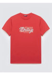 Big-Star - Koszulka męska z nadrukiem czerwona Keren 603. Kolor: czerwony. Materiał: bawełna. Wzór: nadruk #3