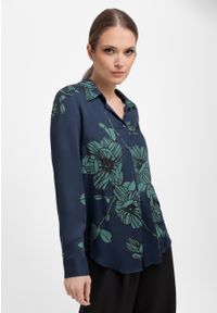Volcano - Koszula w kwiaty K-ARMA. Okazja: do pracy. Materiał: wiskoza, materiał. Długość rękawa: długi rękaw. Długość: długie. Wzór: kwiaty. Styl: klasyczny #1