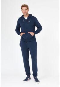 La Martina - LA MARTINA Granatowa bluza męska na zamek z kapturem, Rozmiar XL. Typ kołnierza: kaptur. Kolor: niebieski #2