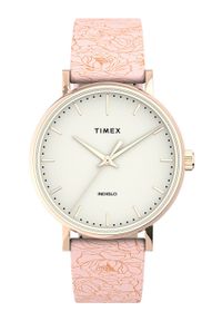 Timex zegarek TW2U40500 Fairfield Floral damski kolor różowy. Kolor: różowy. Materiał: skóra, materiał