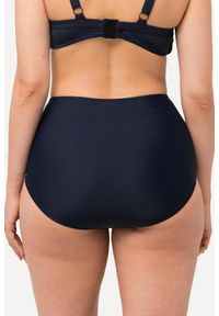 ULLA POPKEN - Damski Dół od bikini drapowanie wysoki stan. Kolekcja: plus size. Kolor: niebieski. Materiał: poliester, elastan, poliamid, materiał