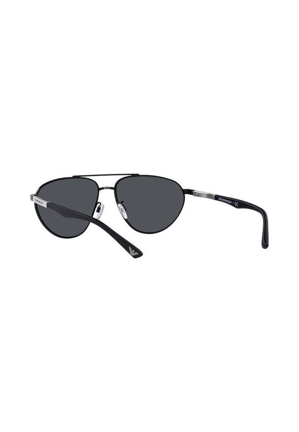 Emporio Armani okulary przeciwsłoneczne męskie kolor czarny. Kolor: czarny