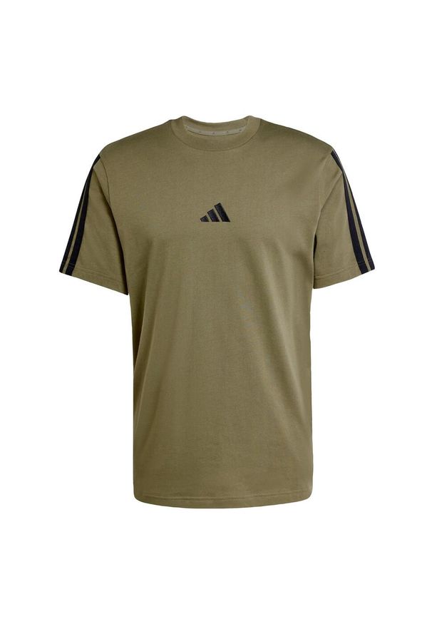 Adidas - Koszulka Essentials 3-Stripes Single. Kolor: wielokolorowy, beżowy, czarny. Materiał: bawełna