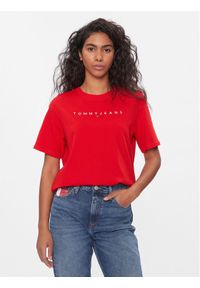 Tommy Jeans T-Shirt Tjw Rlx New Linear Tee DW0DW17836 Czerwony Relaxed Fit. Kolor: czerwony. Materiał: bawełna #1