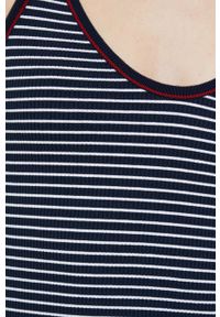 TOMMY HILFIGER - Tommy Hilfiger sukienka kolor granatowy midi prosta. Okazja: na co dzień. Kolor: niebieski. Materiał: materiał, wiskoza. Długość rękawa: na ramiączkach. Typ sukienki: proste. Styl: casual. Długość: midi #5