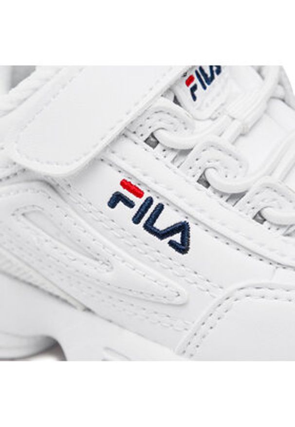 Fila Sneakersy Disruptor E Infants 1011298.1FG Biały. Kolor: biały. Materiał: skóra