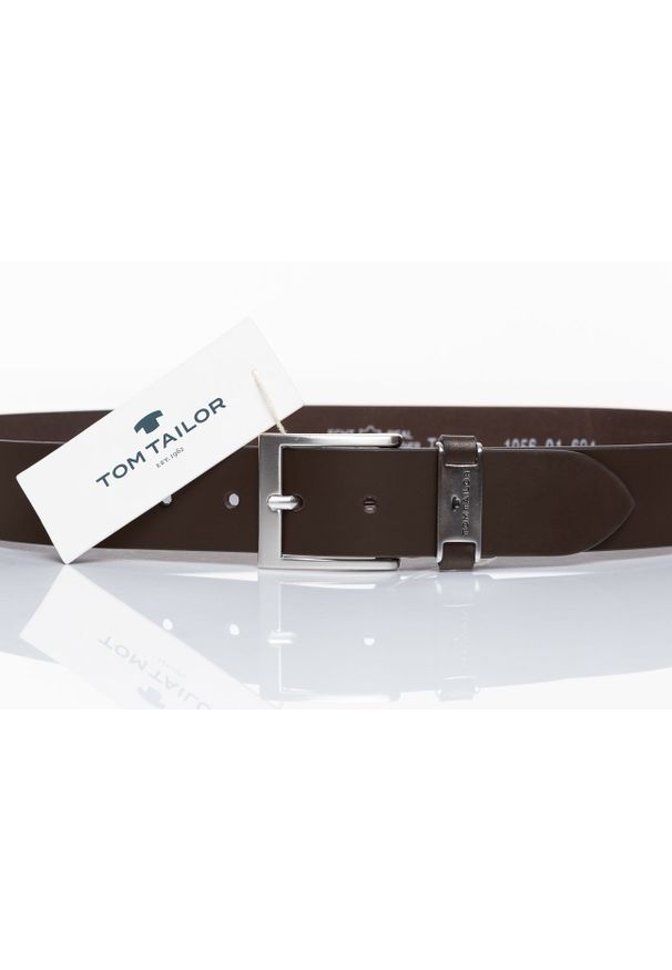 Tom Tailor - TOM TAILOR PASEK SKÓRZANY TG1056R01 691 40mm Gürtel Q.2647. Materiał: skóra. Wzór: paski. Styl: klasyczny