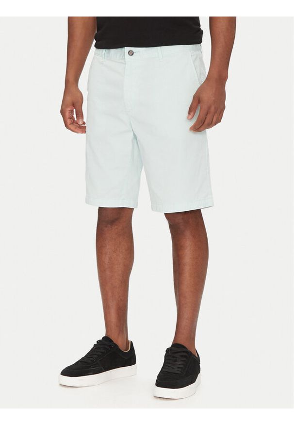 BOSS Szorty materiałowe Chino-Slim-Shorts 50536723 Błękitny Regular Fit. Kolor: niebieski. Materiał: bawełna